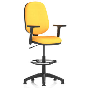 Eclipse Plus I Draughtsman Chair with Footringand Adjustable Arms – Custom Upholstery
