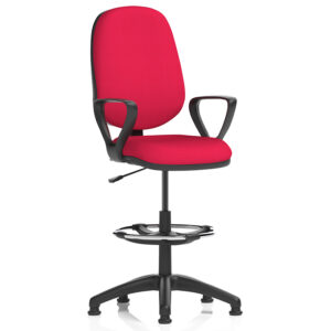 Eclipse Plus I Draughtsman Chair with Footringand Fixed Arms – Custom Upholstery