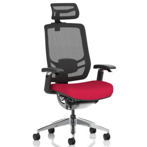 Ergo Click High Back Office Chair – Bespoke Fabric Seat, Mesh Back, with Arms