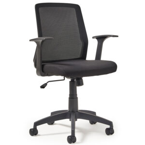 Nina Mesh Task Chair with Fixed Arms – Black